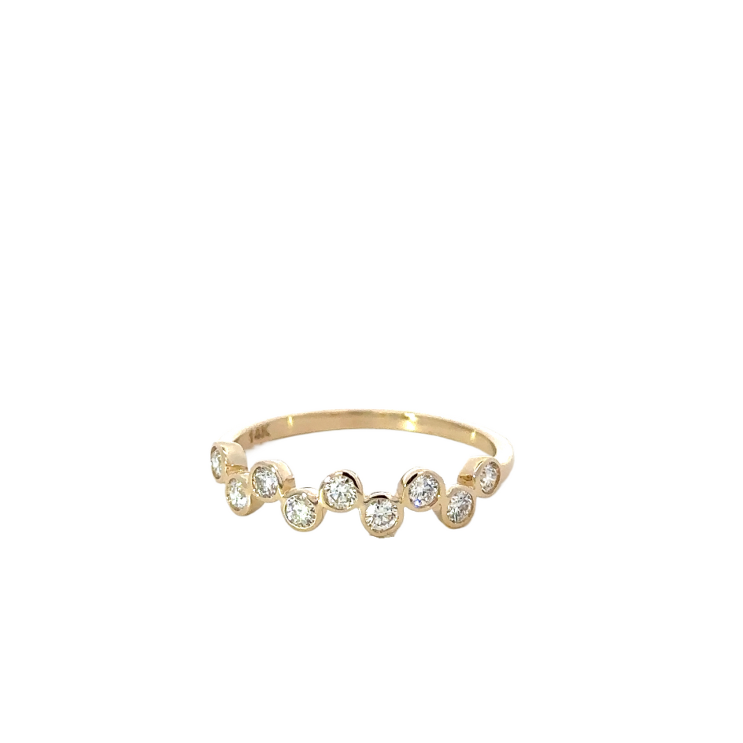 Yellow Gold Scattered Bezeled Diamond Band