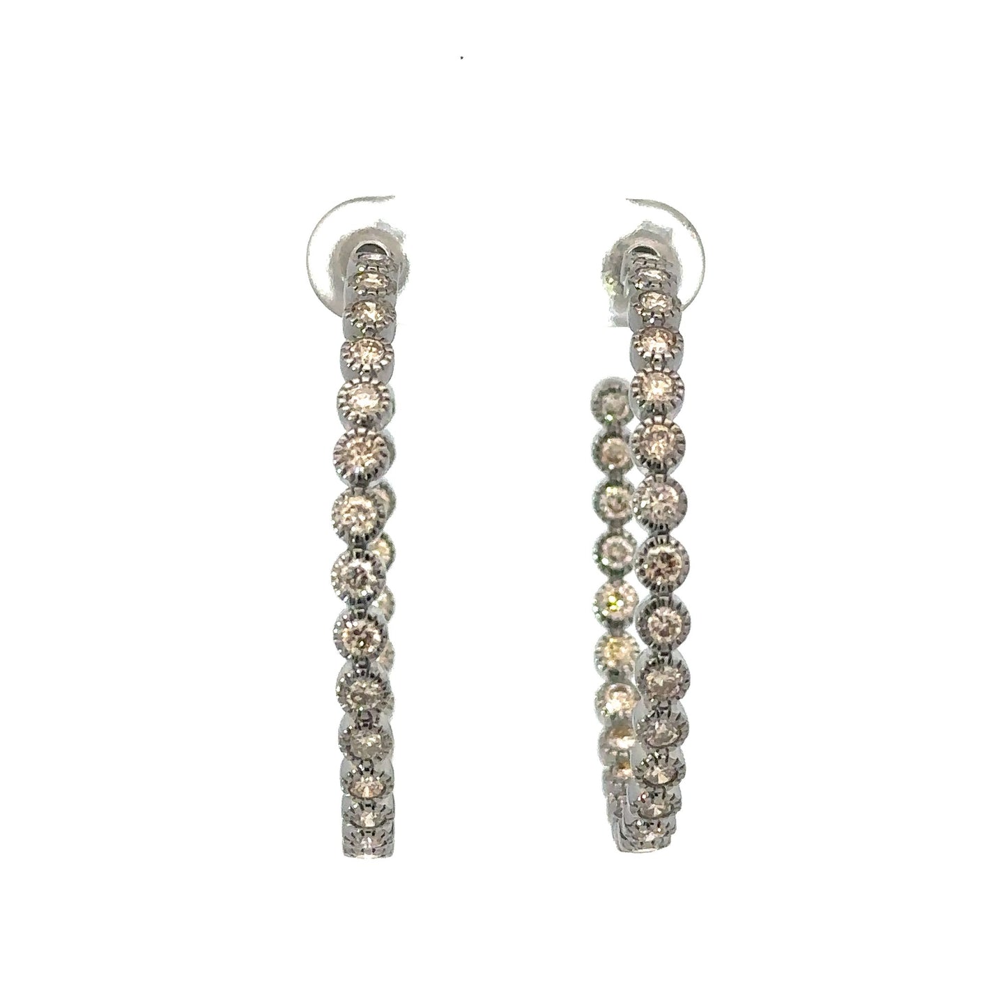1.5" Milgrain Hoop Earrings