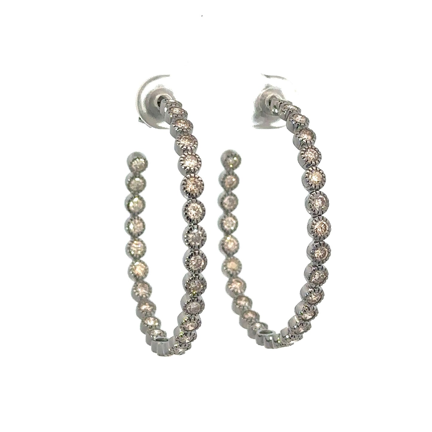 1.5" Milgrain Hoop Earrings