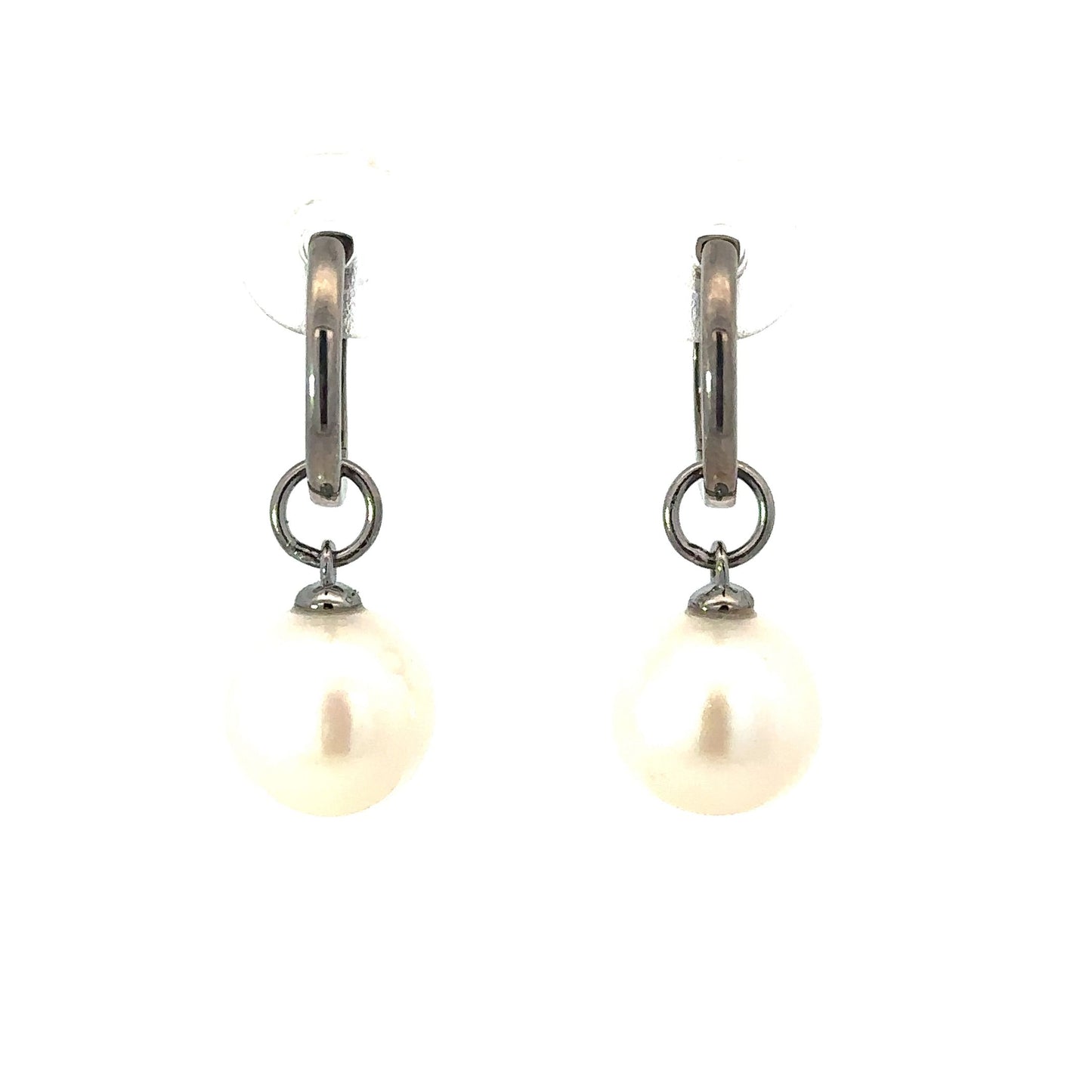 Pearl Huggie Charm