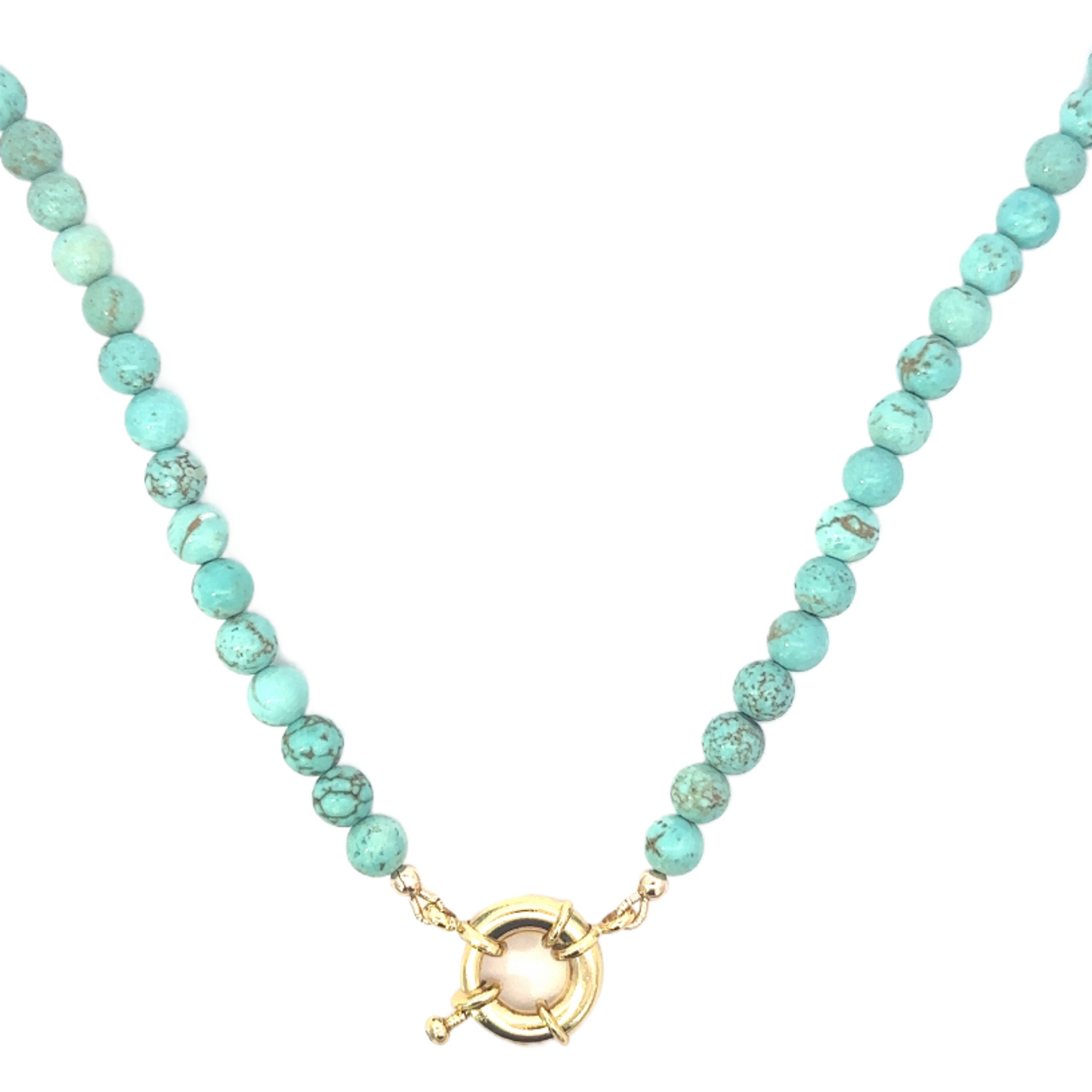 Colored Bead Necklace with Medium Mariner Clasp