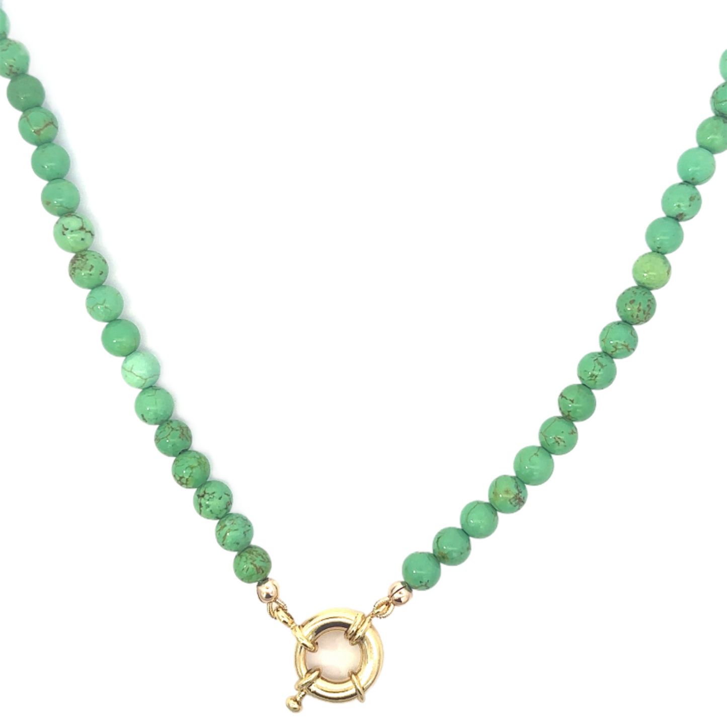 Colored Bead Necklace with Medium Mariner Clasp
