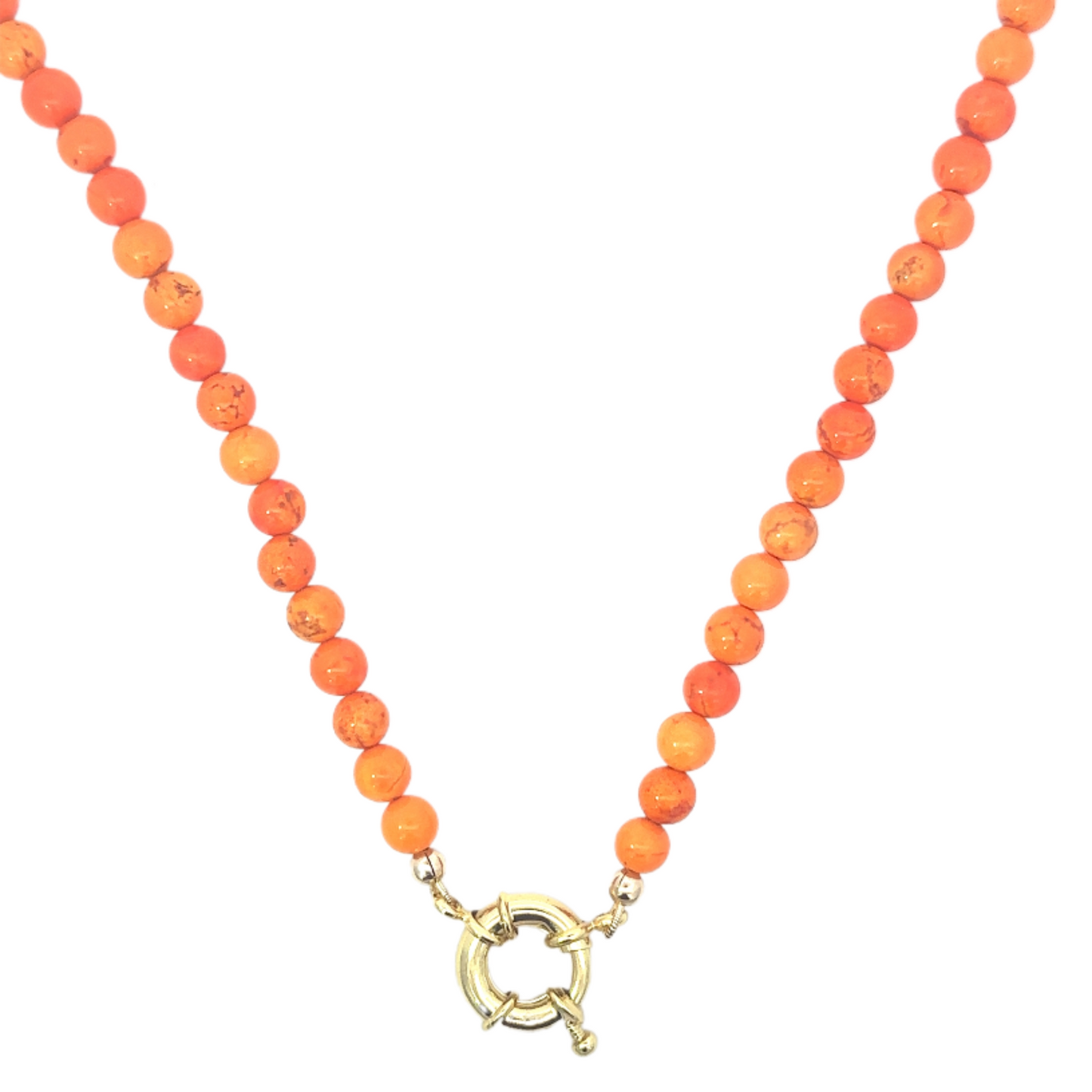 Colored Bead Necklace with Medium Mariner Clasp