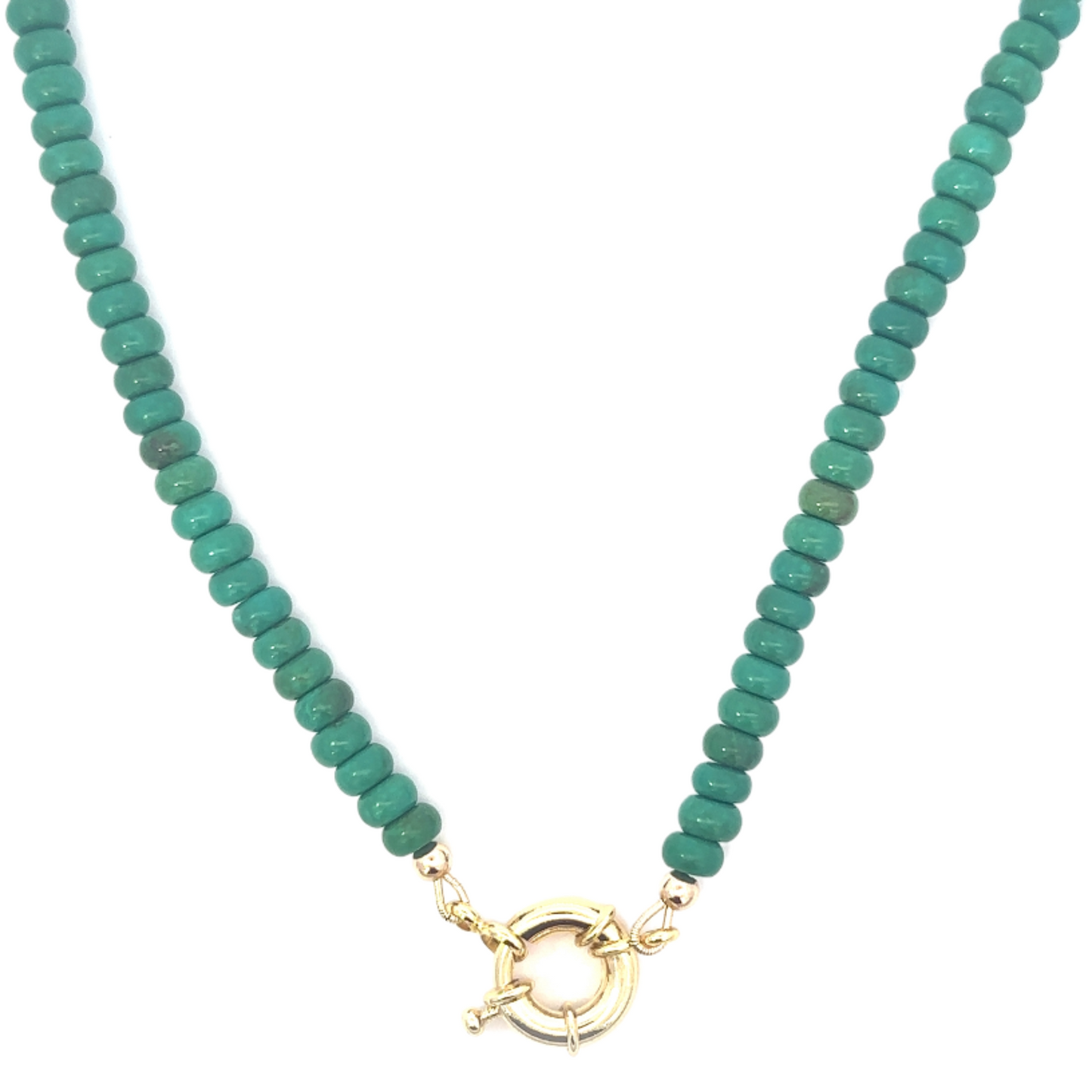 Colored Bead Necklace with Medium Mariner Clasp