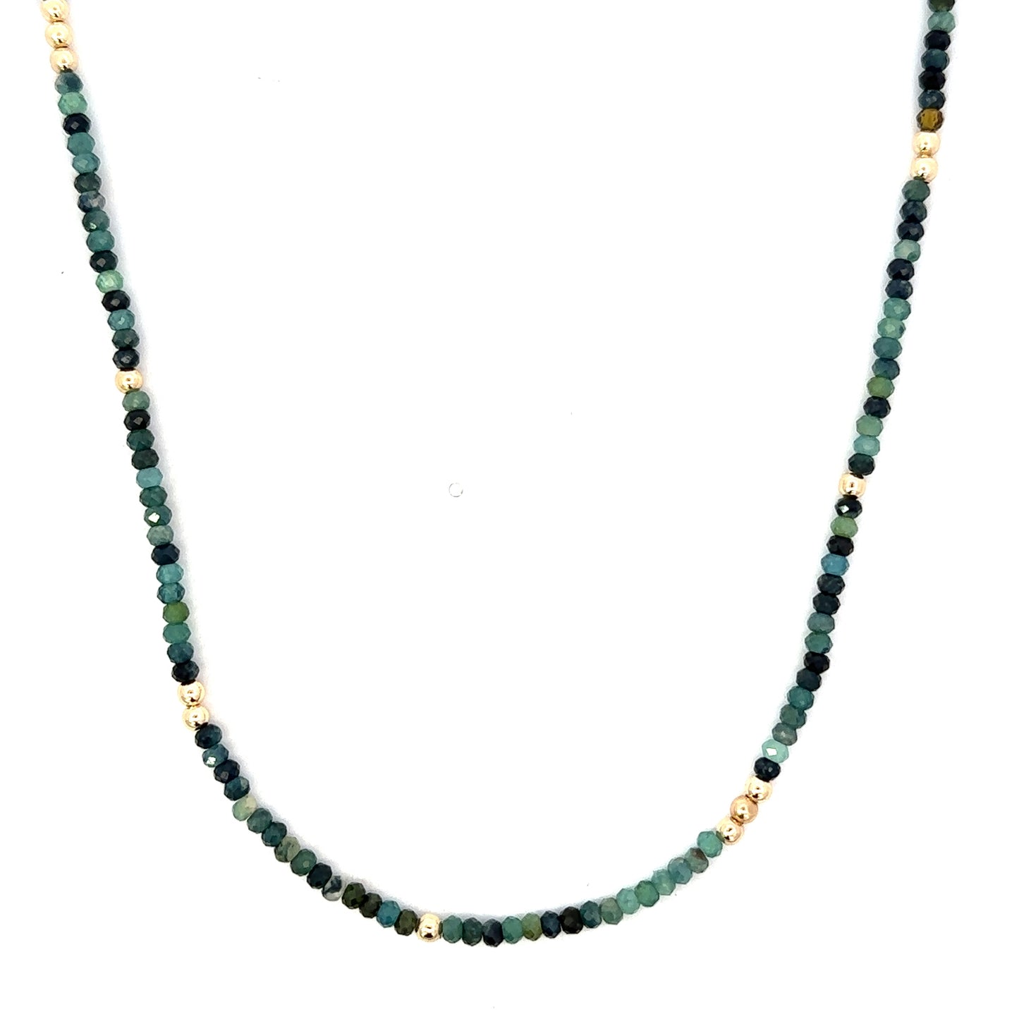 Colored Crystal Bead Necklace with GF Accents