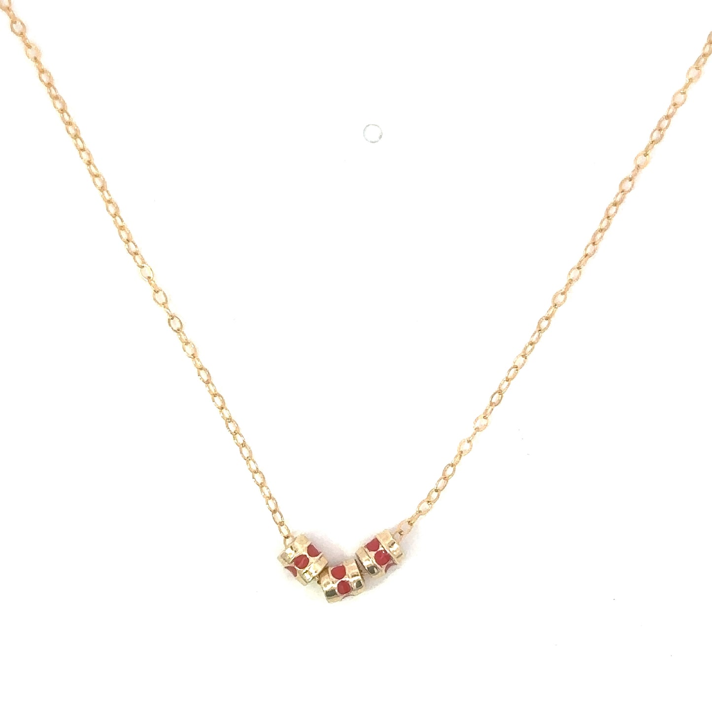 Enamel Trio Barrel Necklace