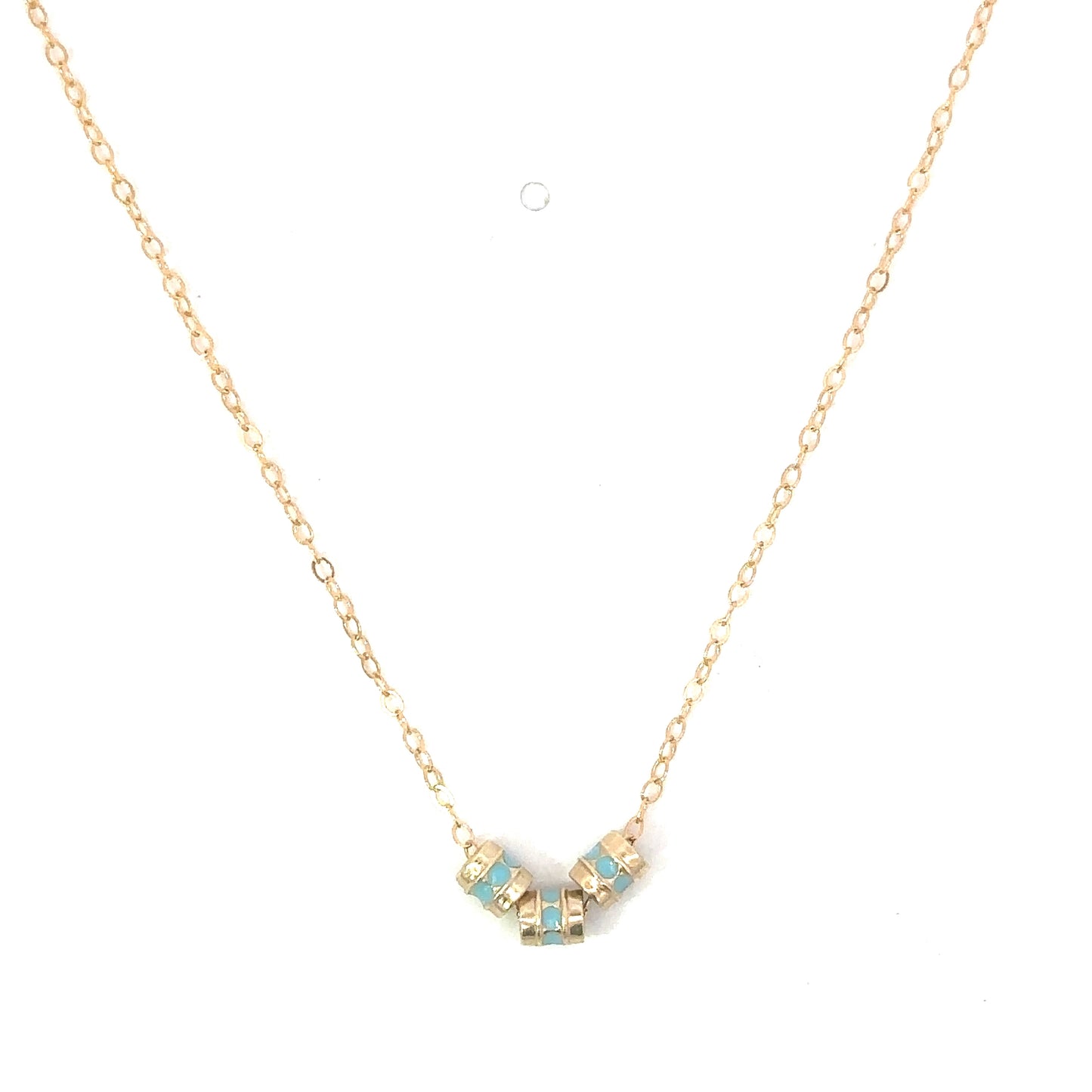 Enamel Trio Barrel Necklace