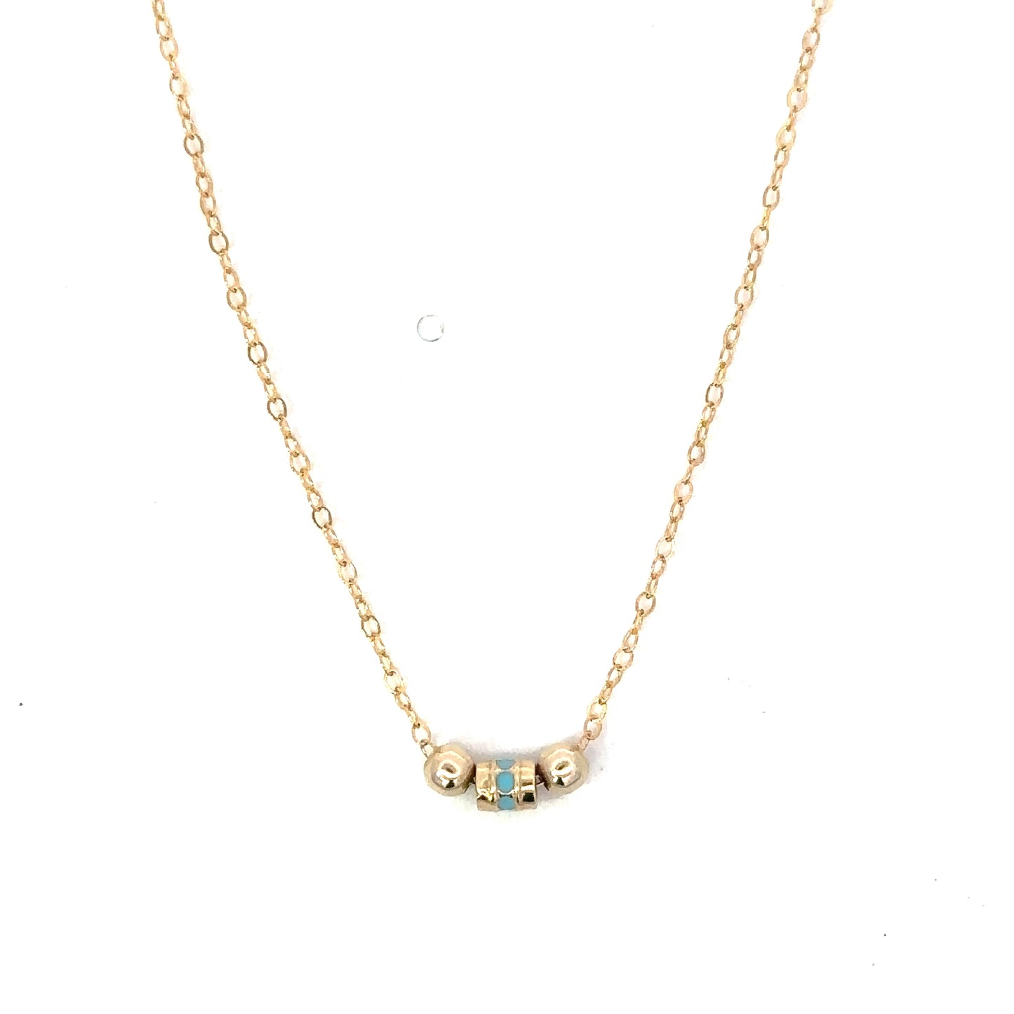Enamel Barrel and Bead Necklace