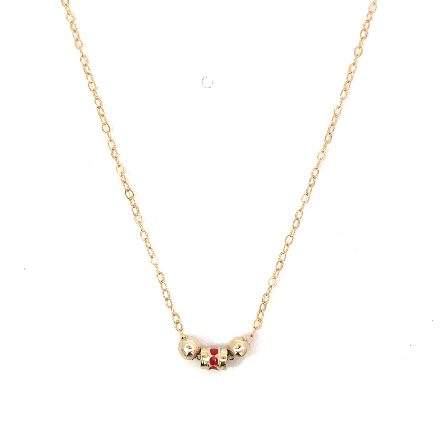 Enamel Barrel and Bead Necklace
