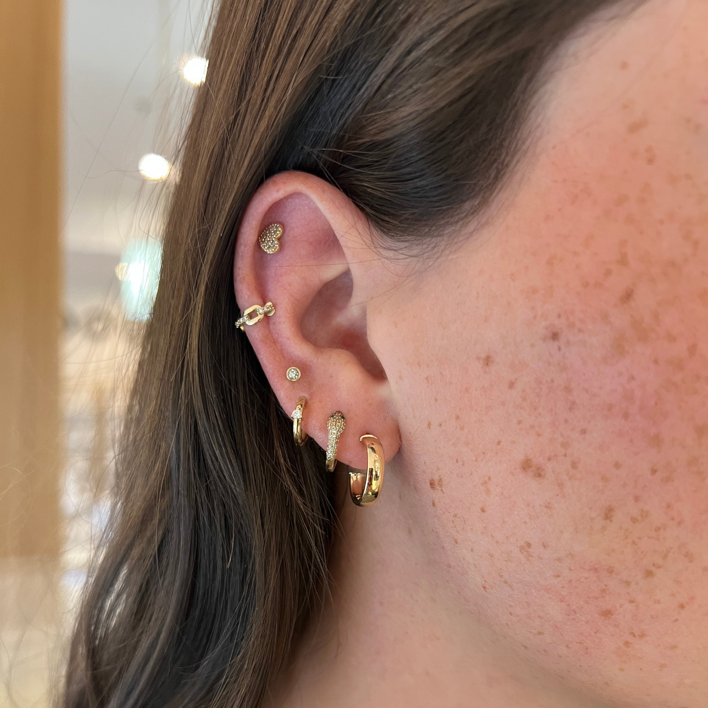 Plain Mini Gold Hoop Earring