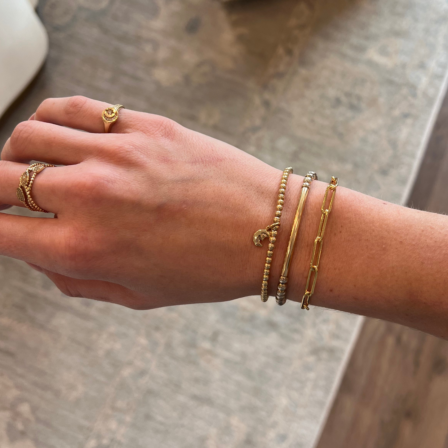 Adjustable GF 4mm Paper Clip Chain Bracelet