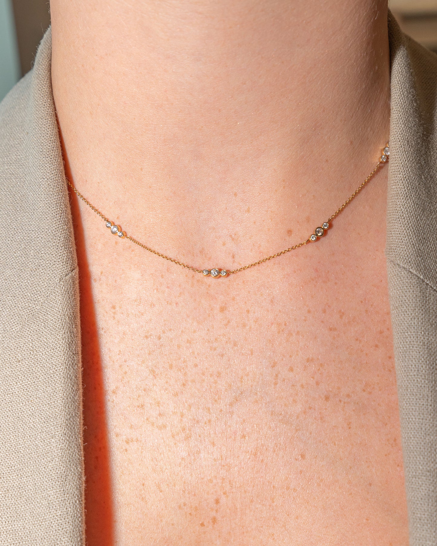 Triple Diamonds by the Yard Necklace