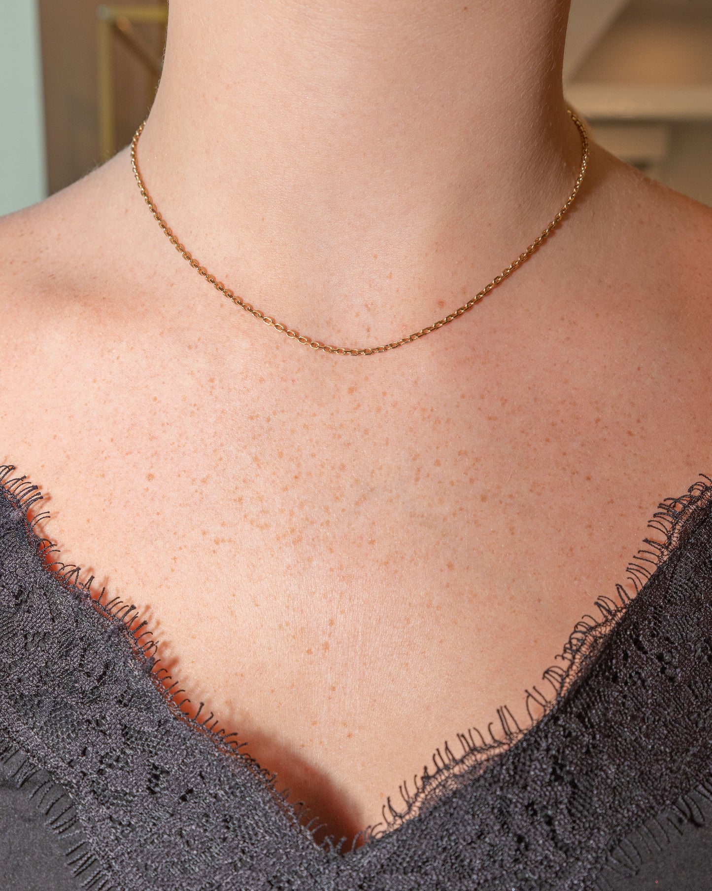 Yellow Gold Thin Rolo Chain