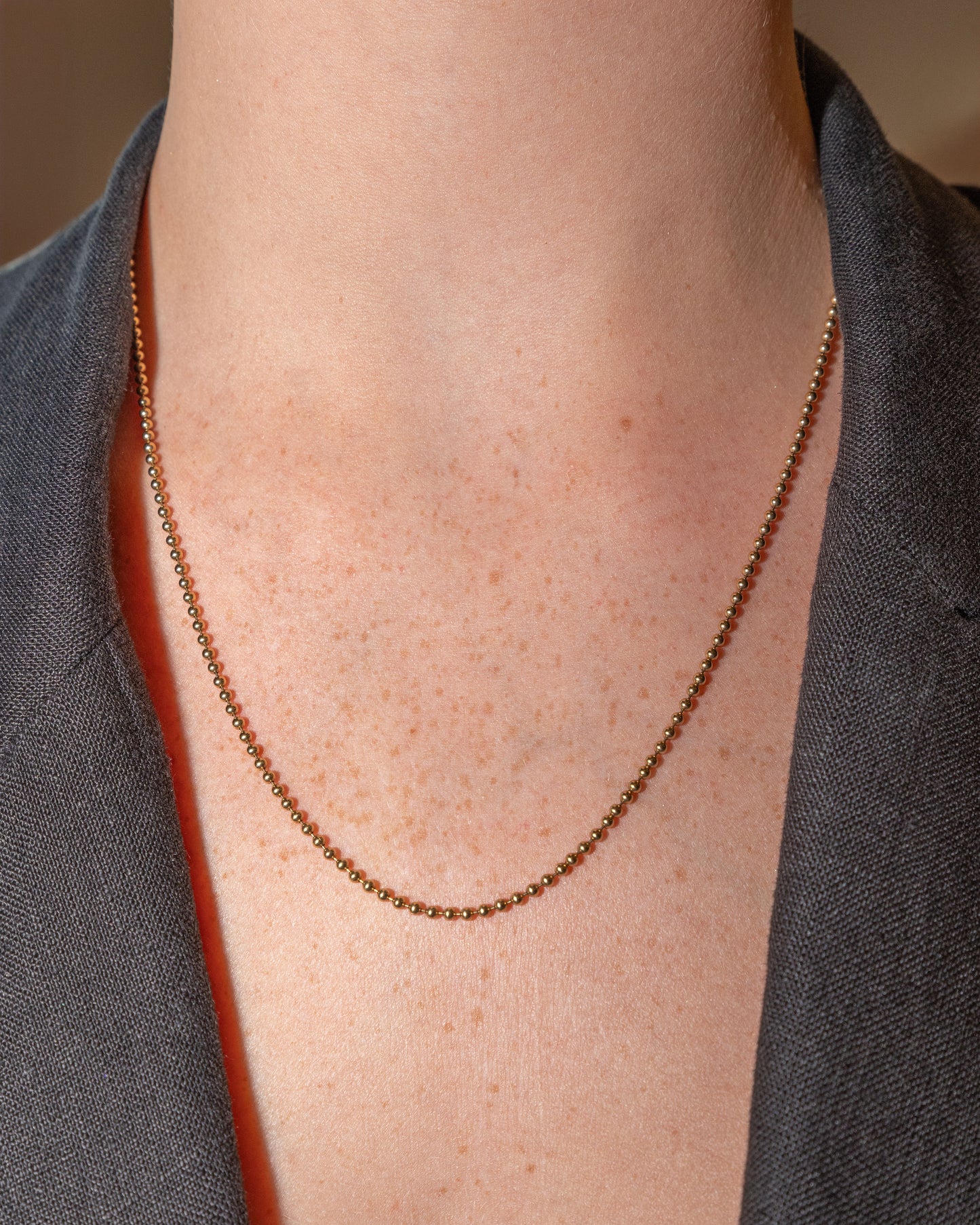 14k Bead Ball Chain Necklace