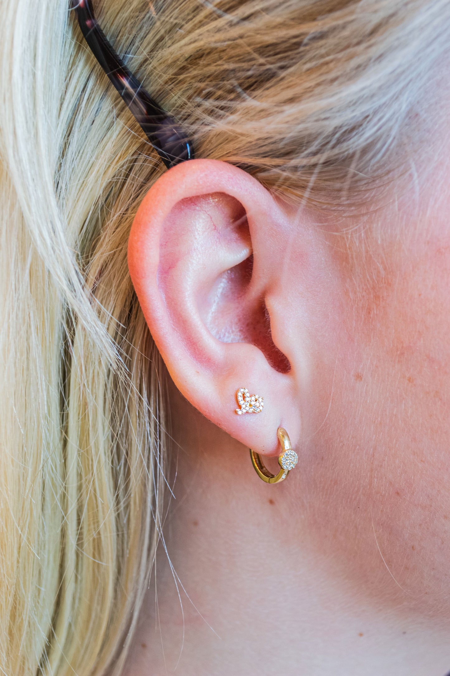 Pave Diamond "LO-VE" Stud