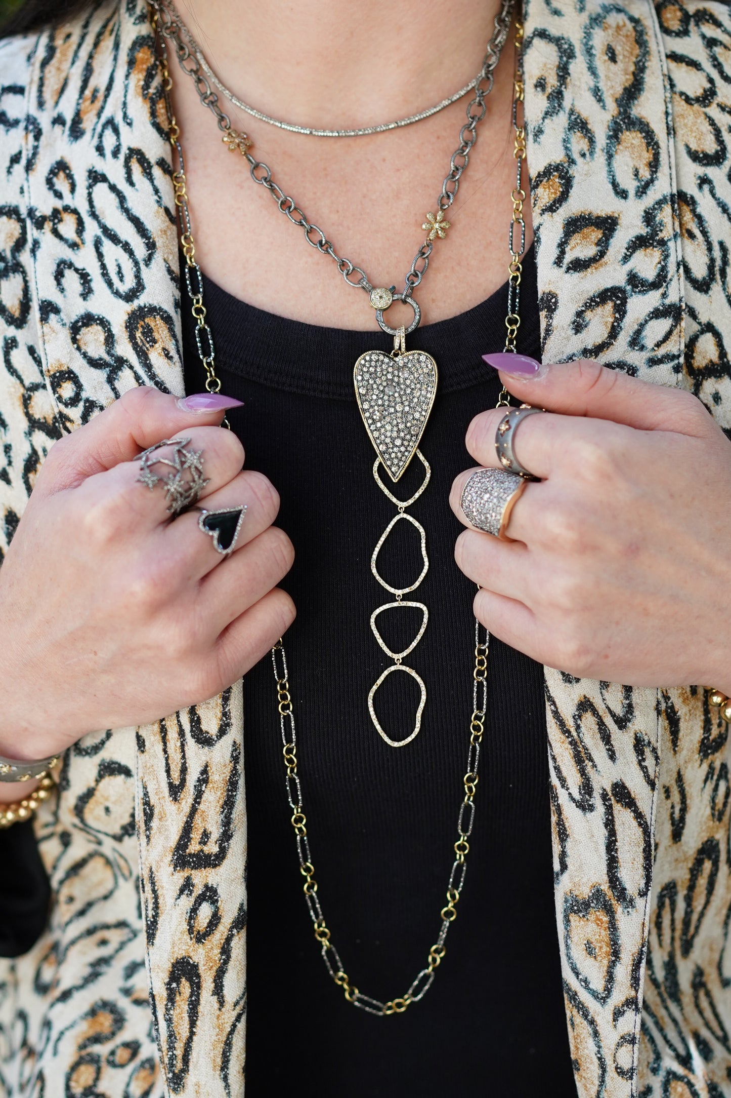 Pave Diamond Tiny Tube Necklace