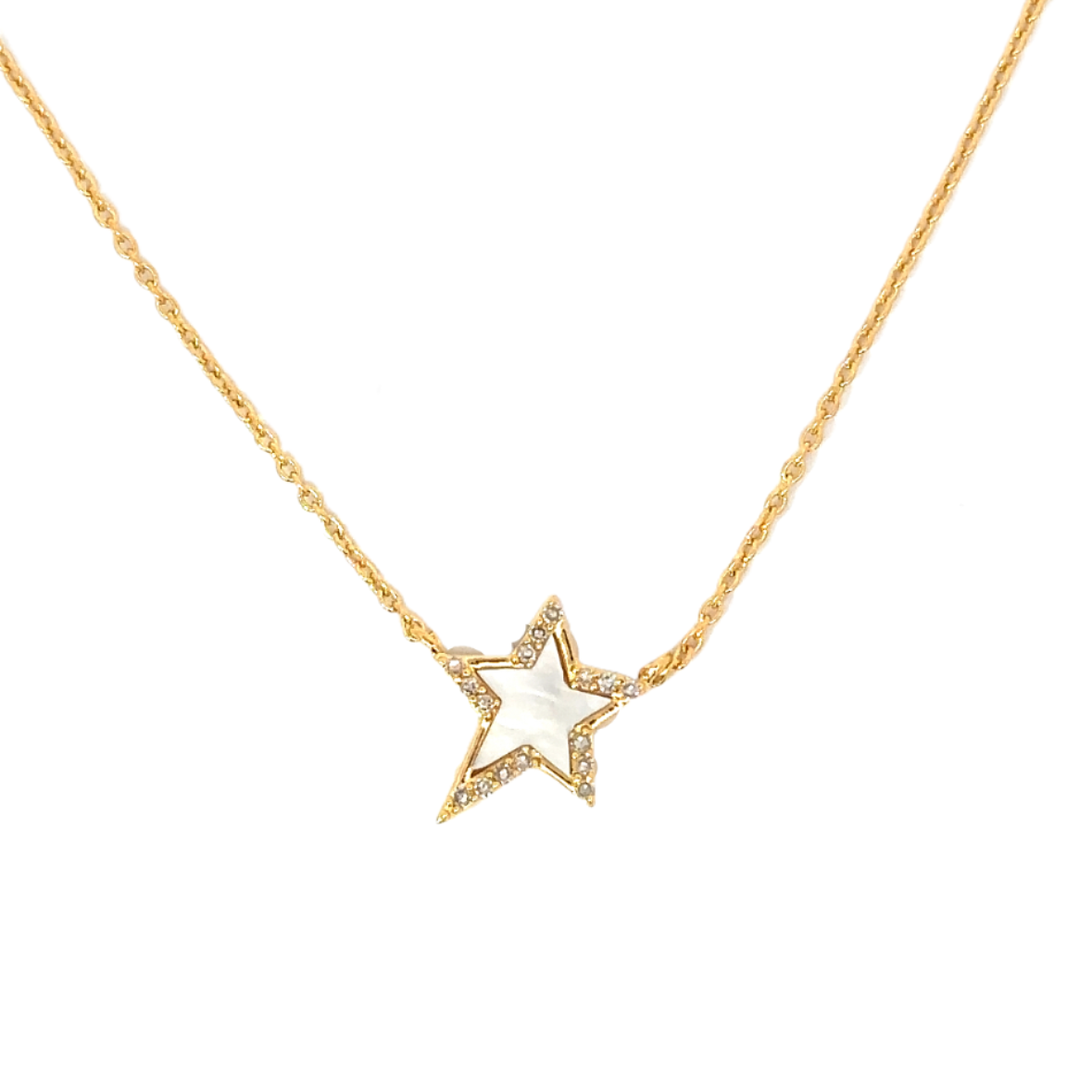 GF White Mother of Pearl Pave Star Necklace