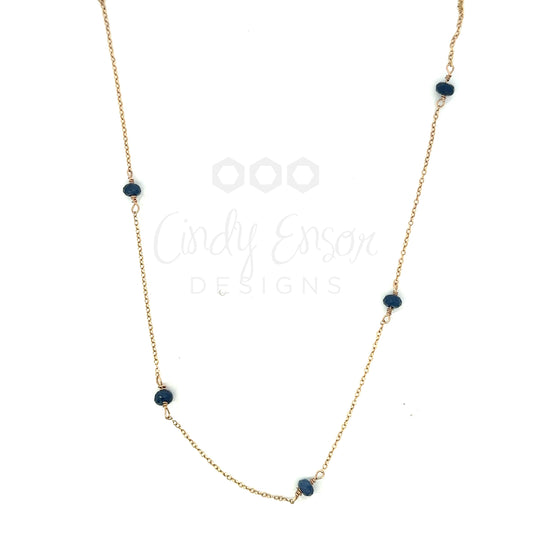 Gold Filled Bead Station Necklace