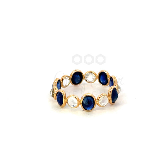 Continuous Moonstone and Sapphire Ring