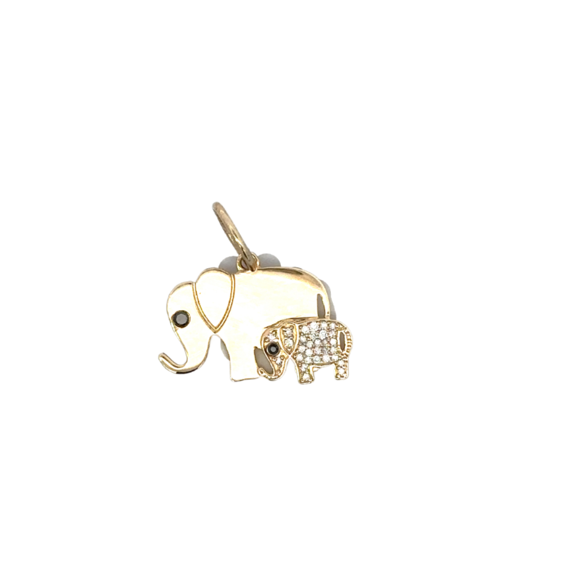 Pave Diamond Double Elephant Pendant