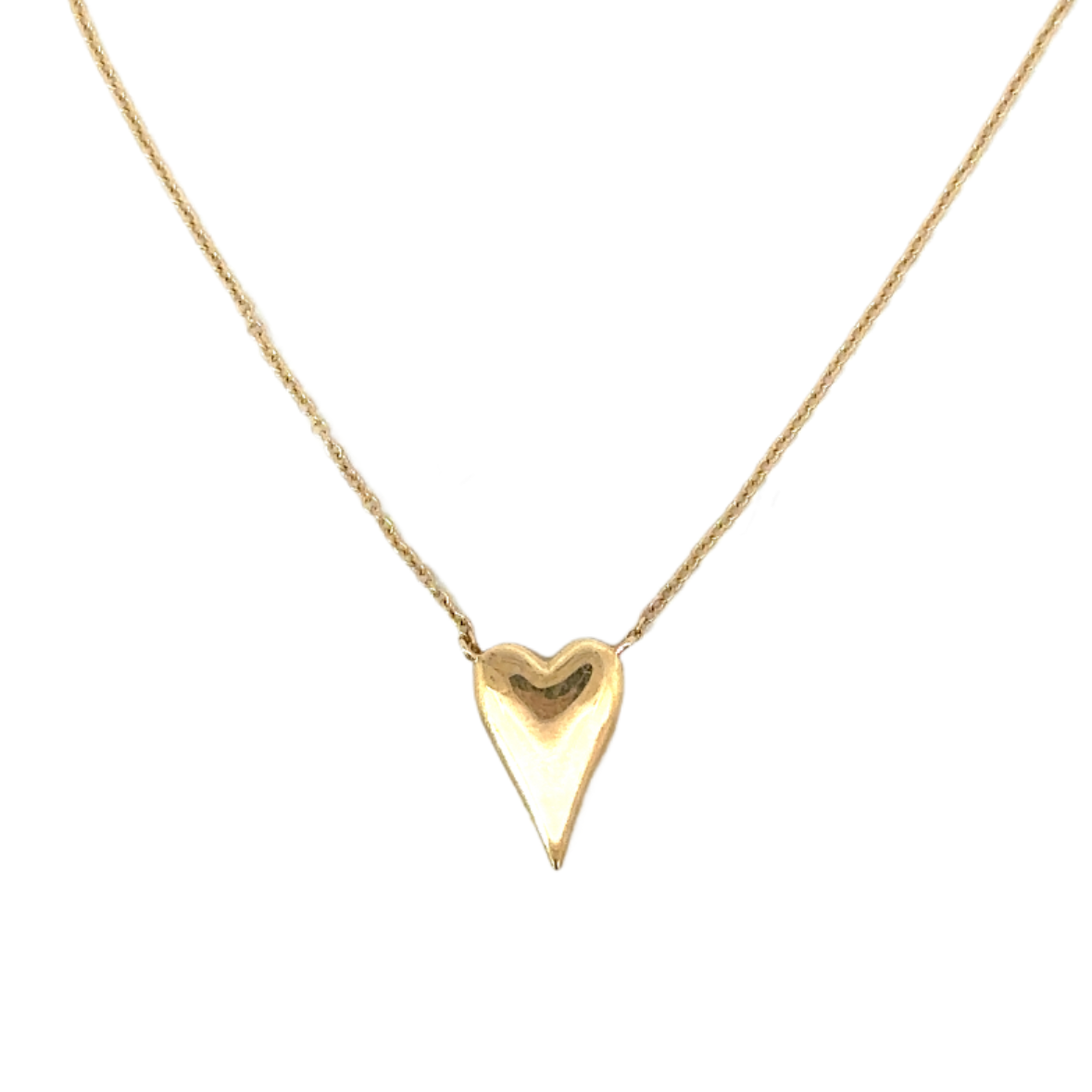 Elongated Polished Heart Necklace