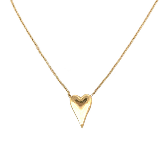 Elongated Polished Heart Necklace