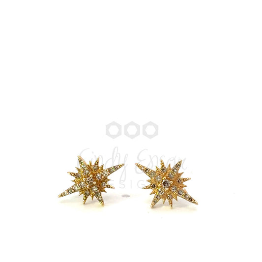 Elongated Pave Diamond Star Earring
