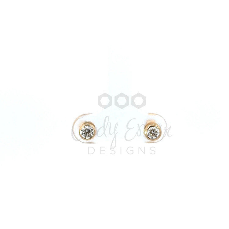 Bezeled Diamond Earring