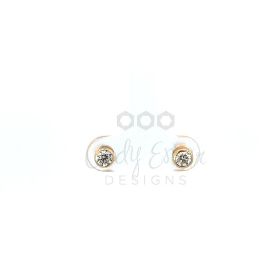 Bezeled Diamond Earring
