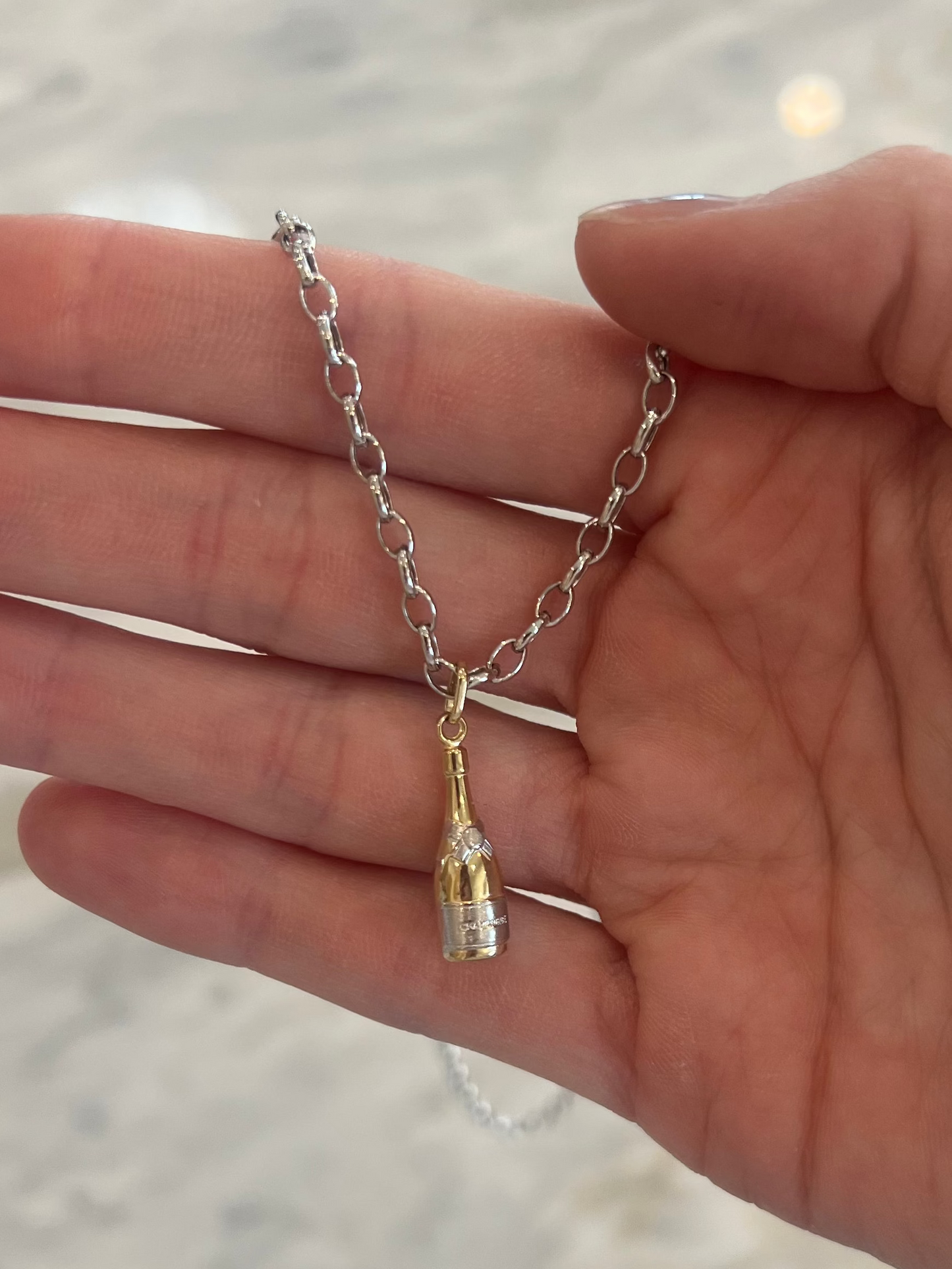 14K Champagne Bottle Pendant
