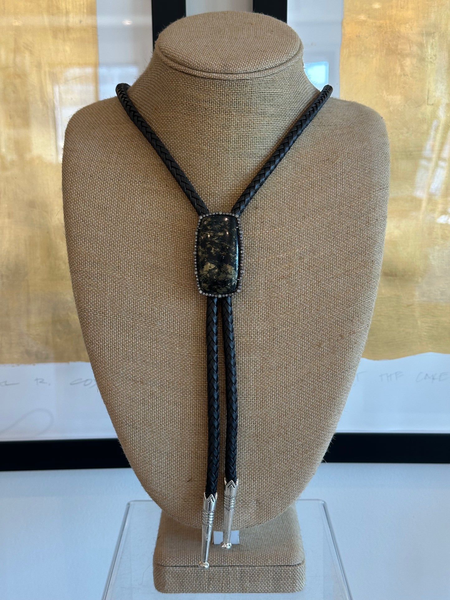 Sterling Silver Rectangle Apache Bolo Tie