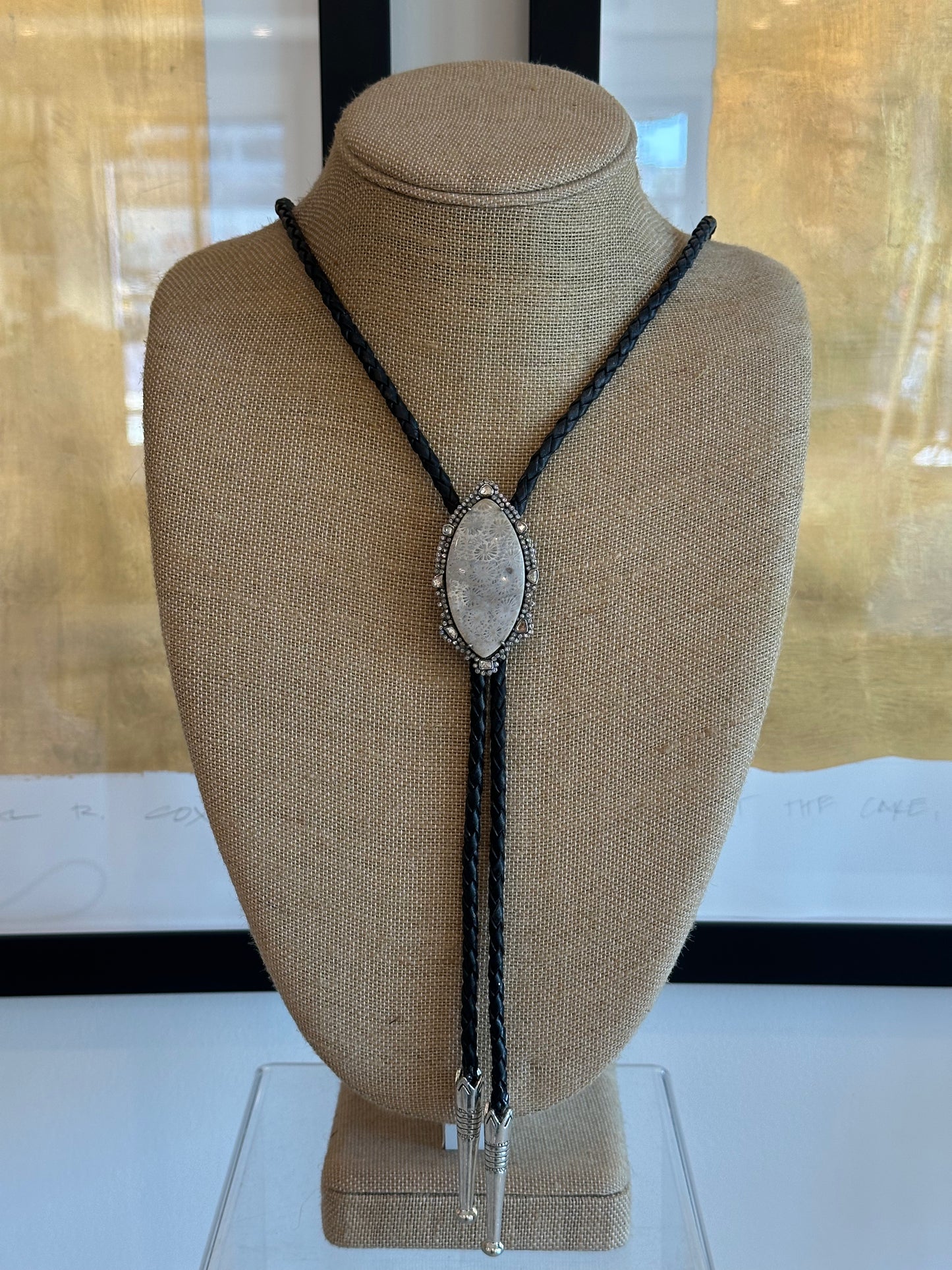 Fossilized Sand Dollar Bolo Tie
