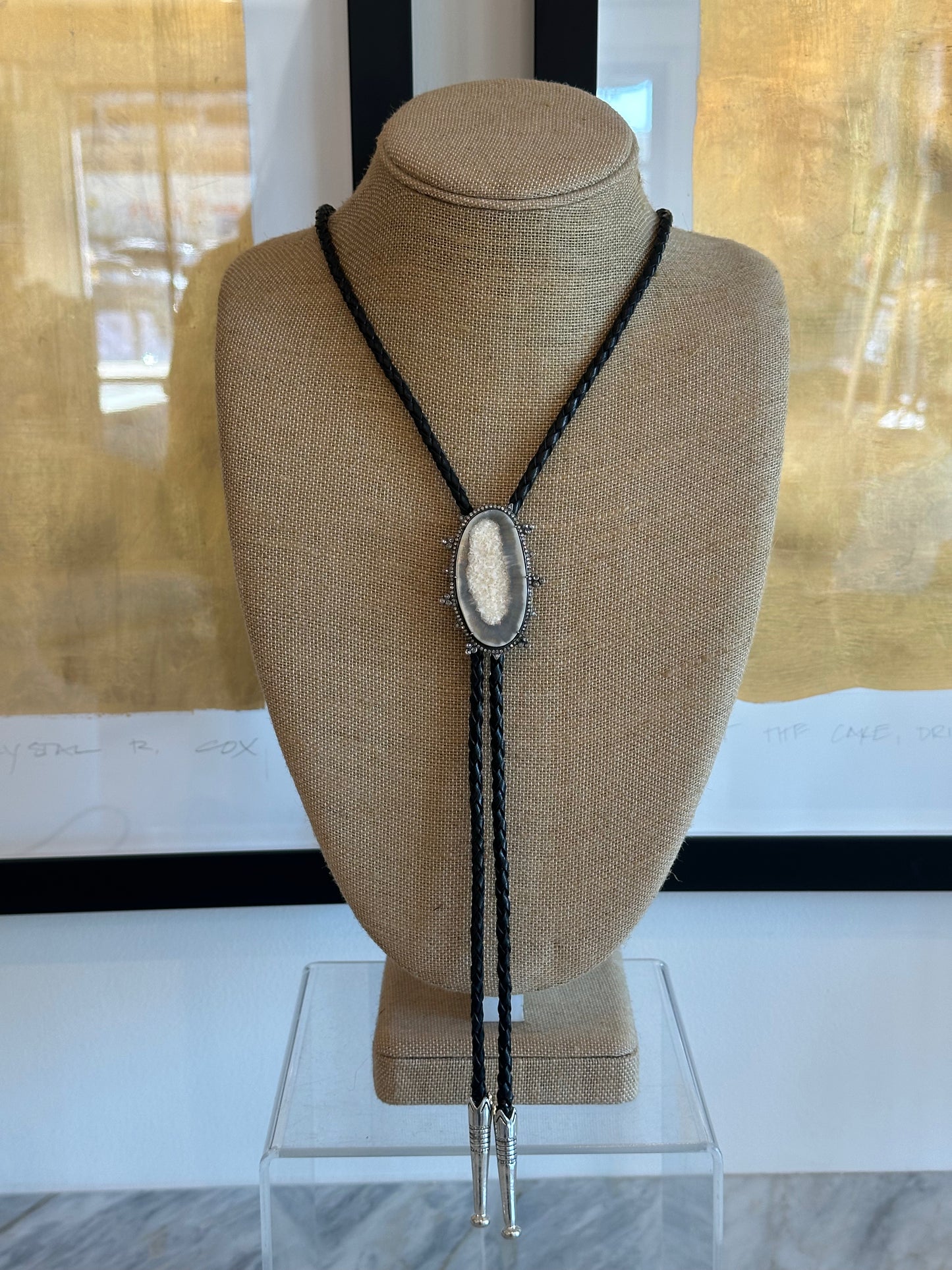 Oval Wooly Mammoth Bolo Tie Pendant