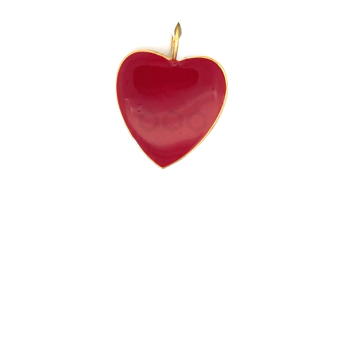 Large Gold Tone Enamel Heart Pendant