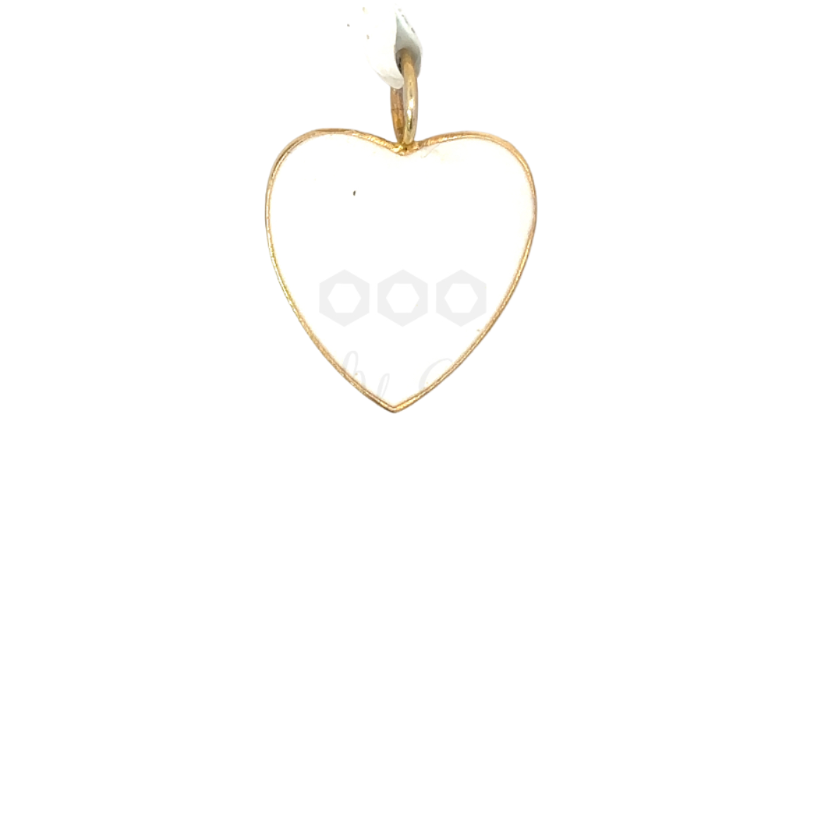 Large Gold Tone Enamel Heart Pendant