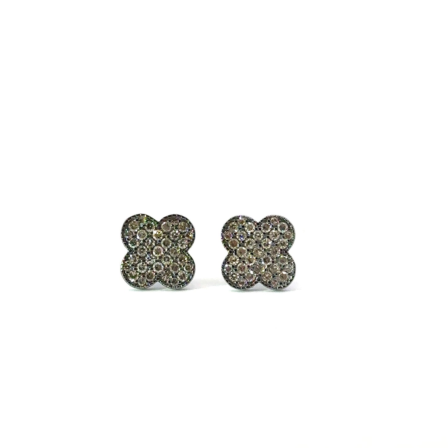 Pave Diamond Clover Earrings