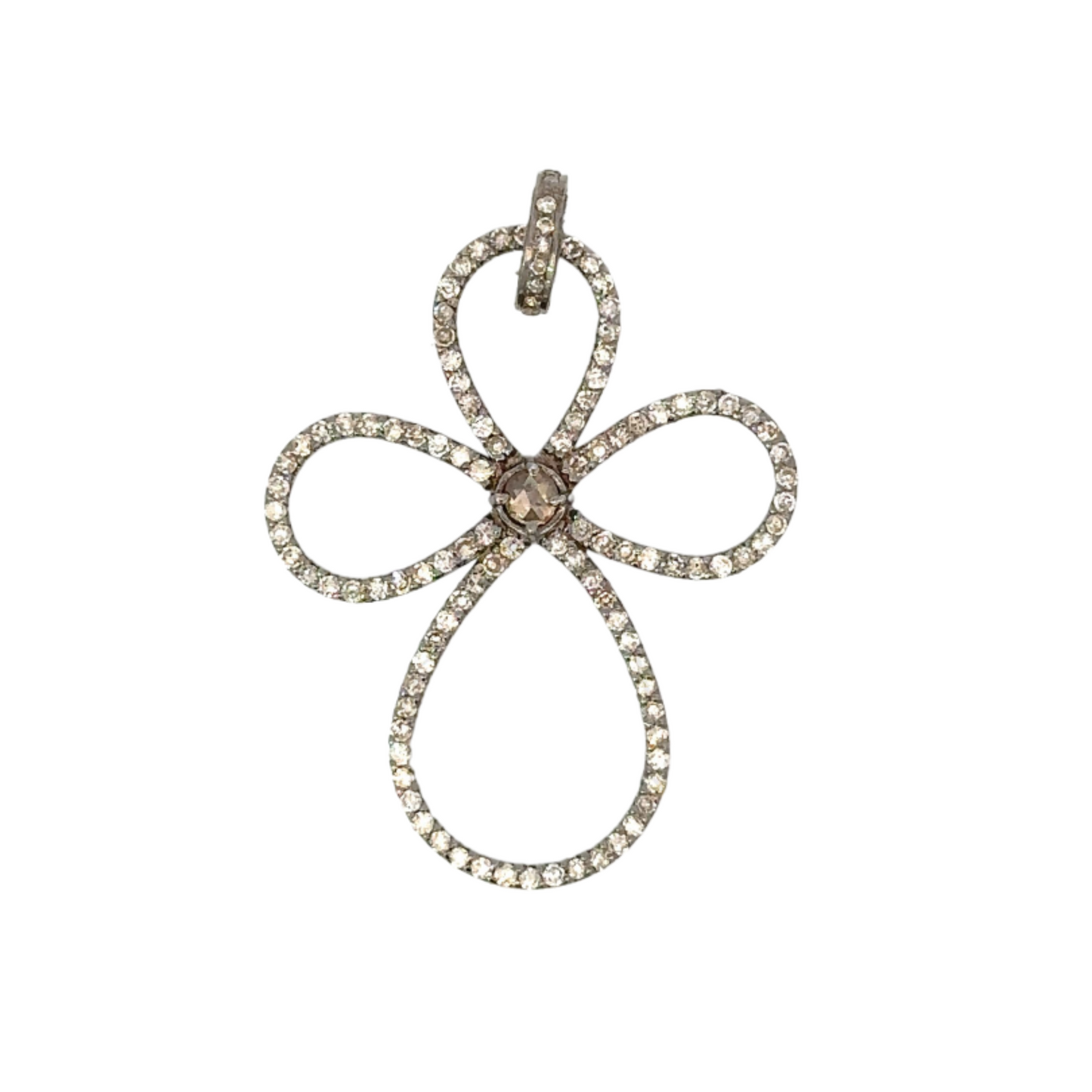 Pave Diamond Angel Cross Pendant