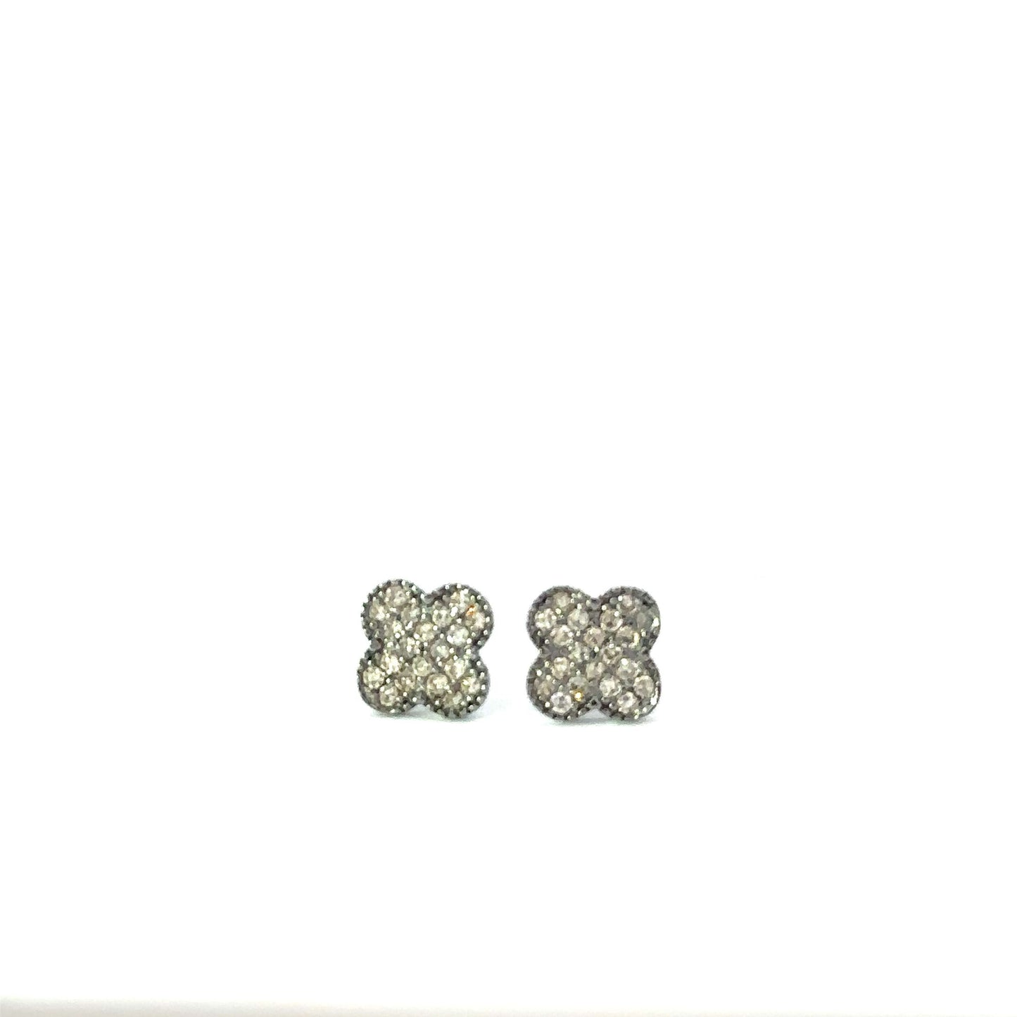 Pave Diamond Clover Earrings