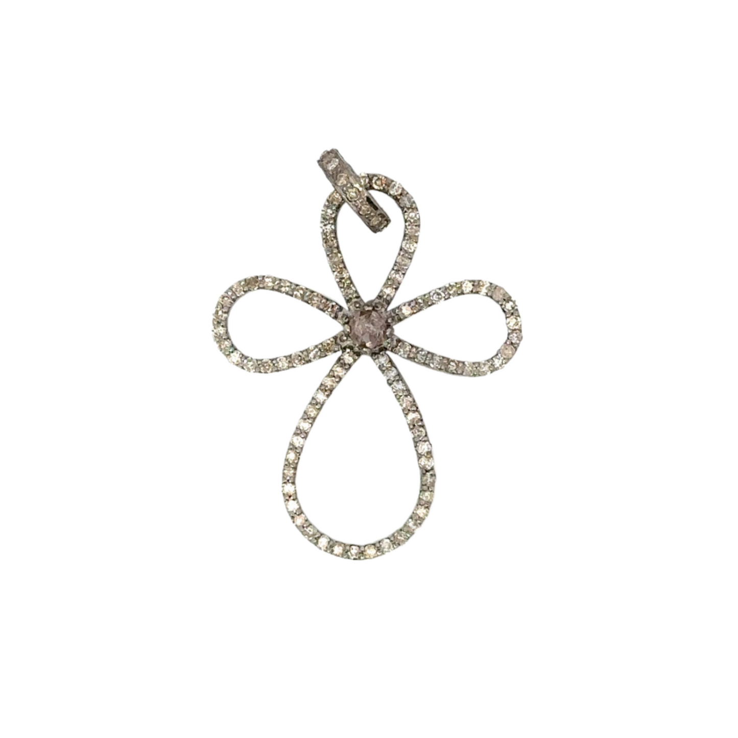 Pave Diamond Angel Cross Pendant
