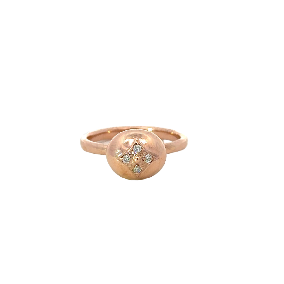 Gold Bubble Ring with Diamonds