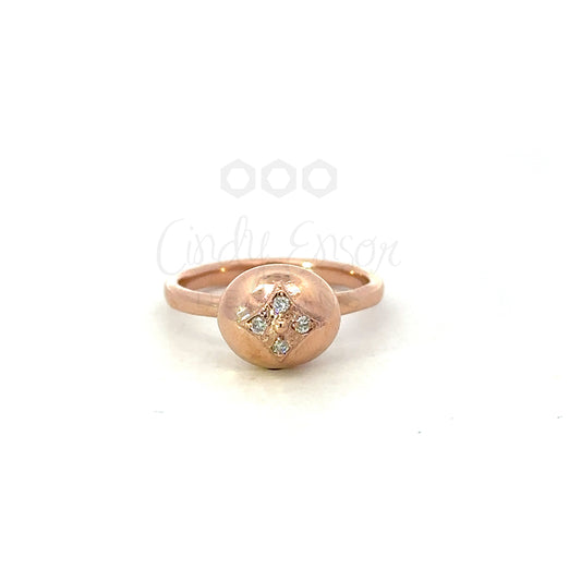 Gold Bubble Ring with Diamonds