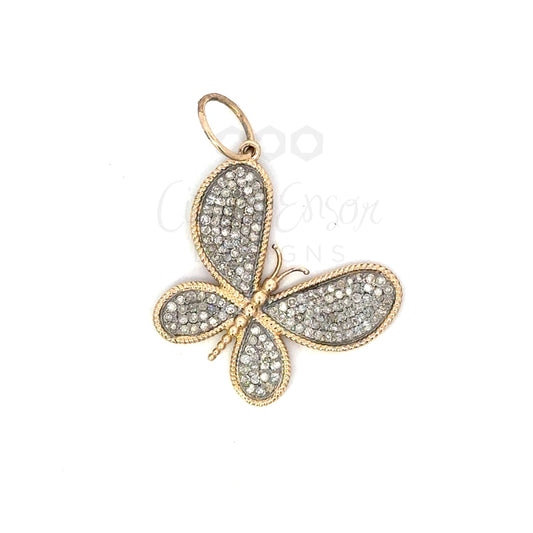 Mixed Metal Rounded Butterfly Pendant
