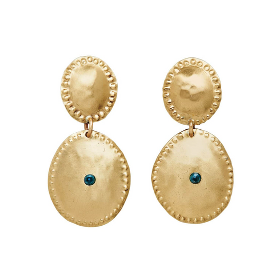 Julie Cohn- Mesopotamia Blue Topaz Bronze Earring