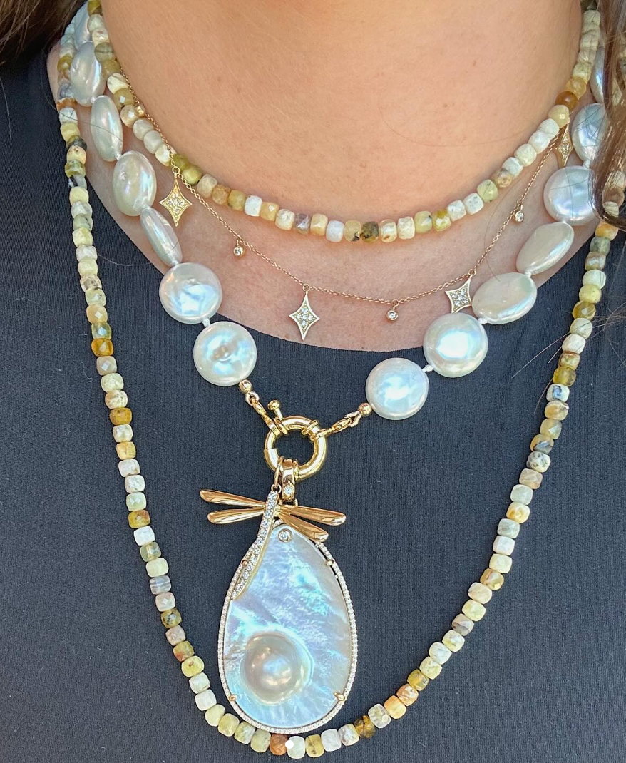 Dragonfly Pendant with Large Diamonds