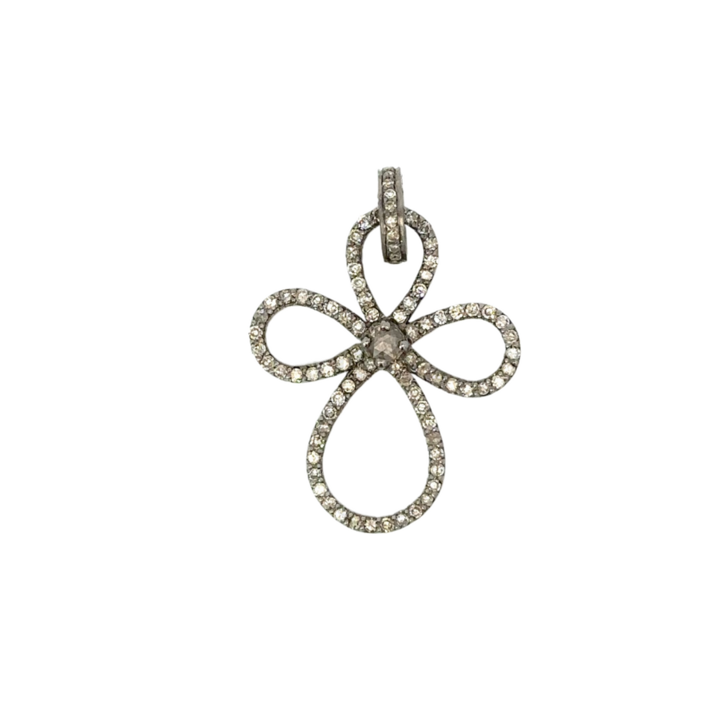 Pave Diamond Angel Cross Pendant