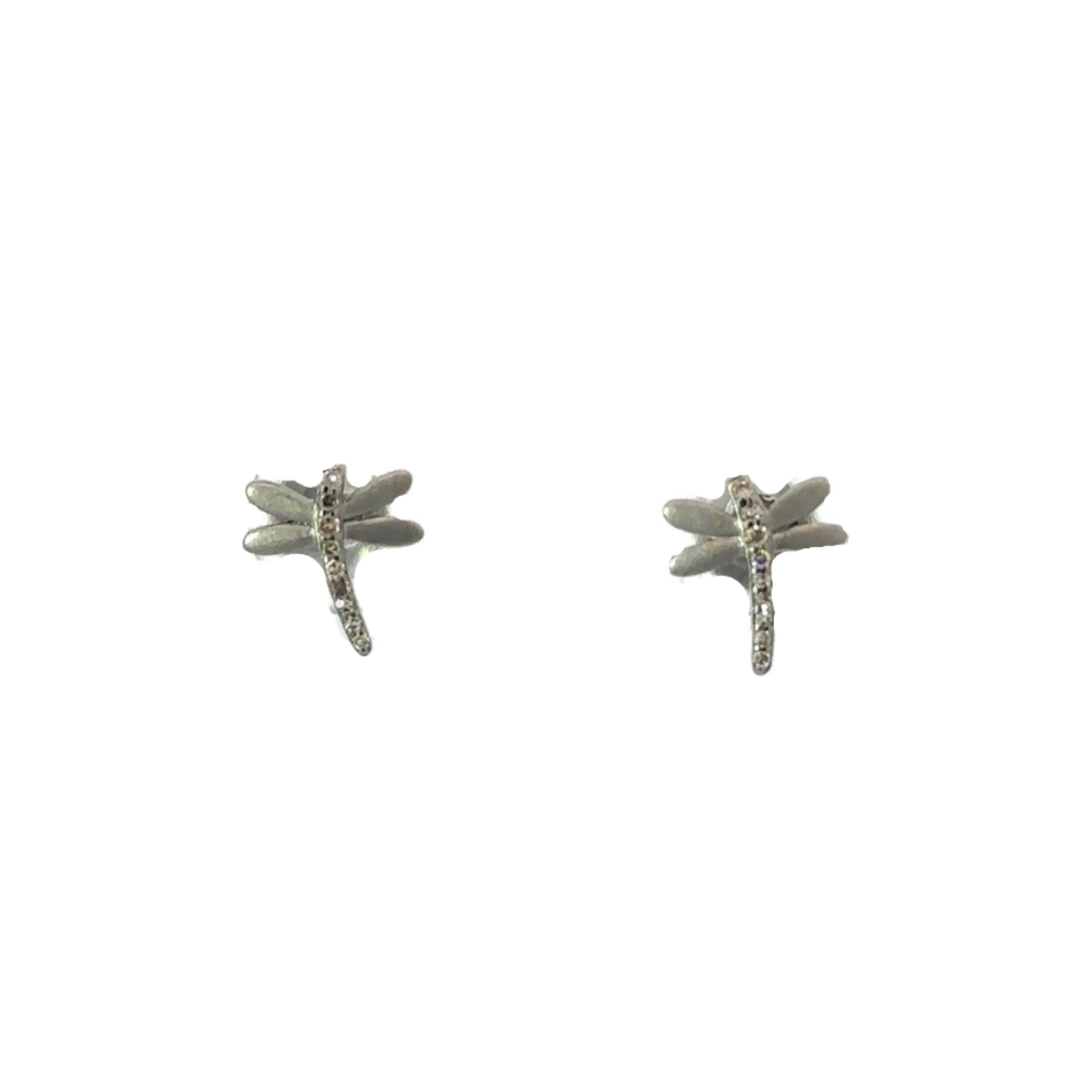 Dragonfly Stud with Pave Diamond Accents