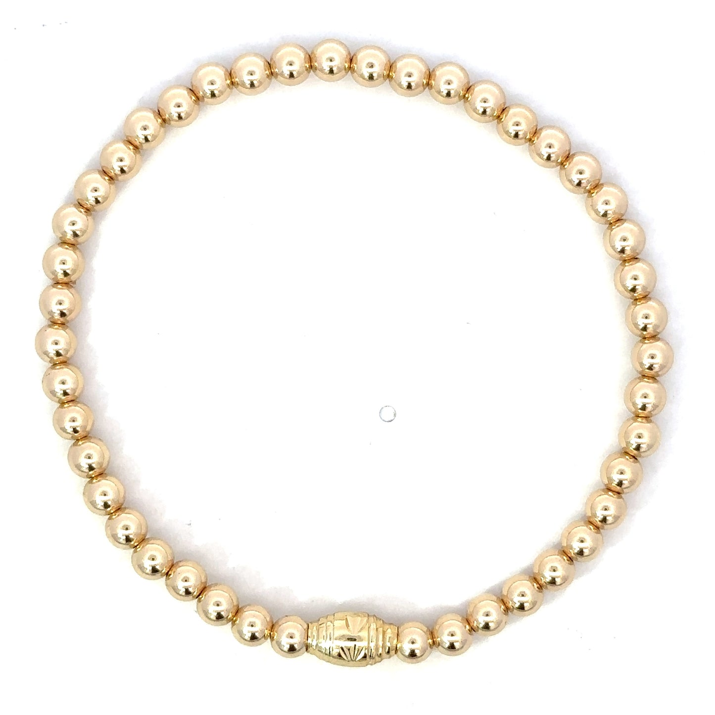Gold Filled Bead Bracelet with Oblong Accent Bead