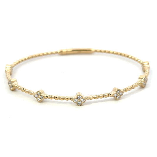 7 Milgrain Diamond Clover Flex Bracelet