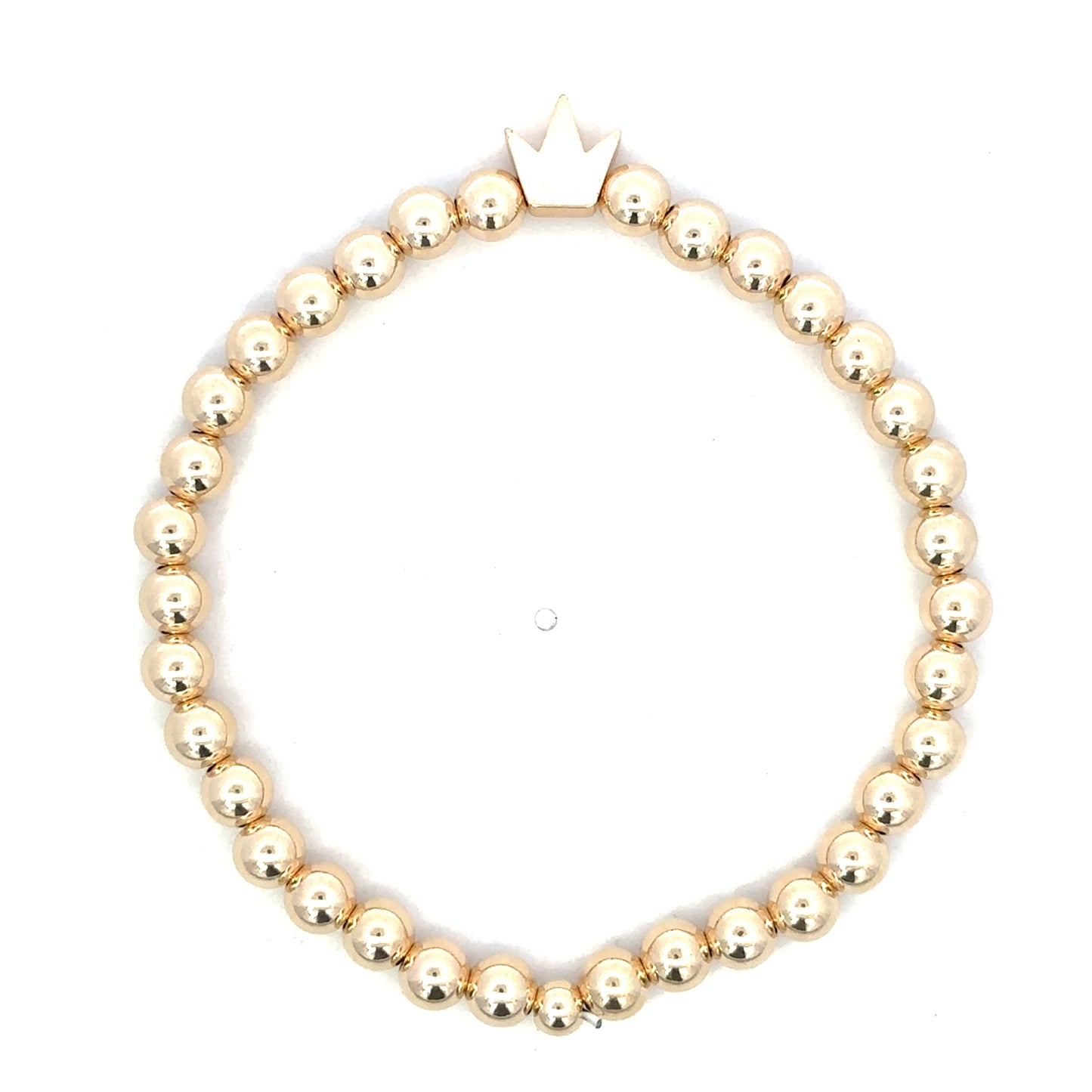 Gold Filled Bead Bracelet with GF Crown Charm