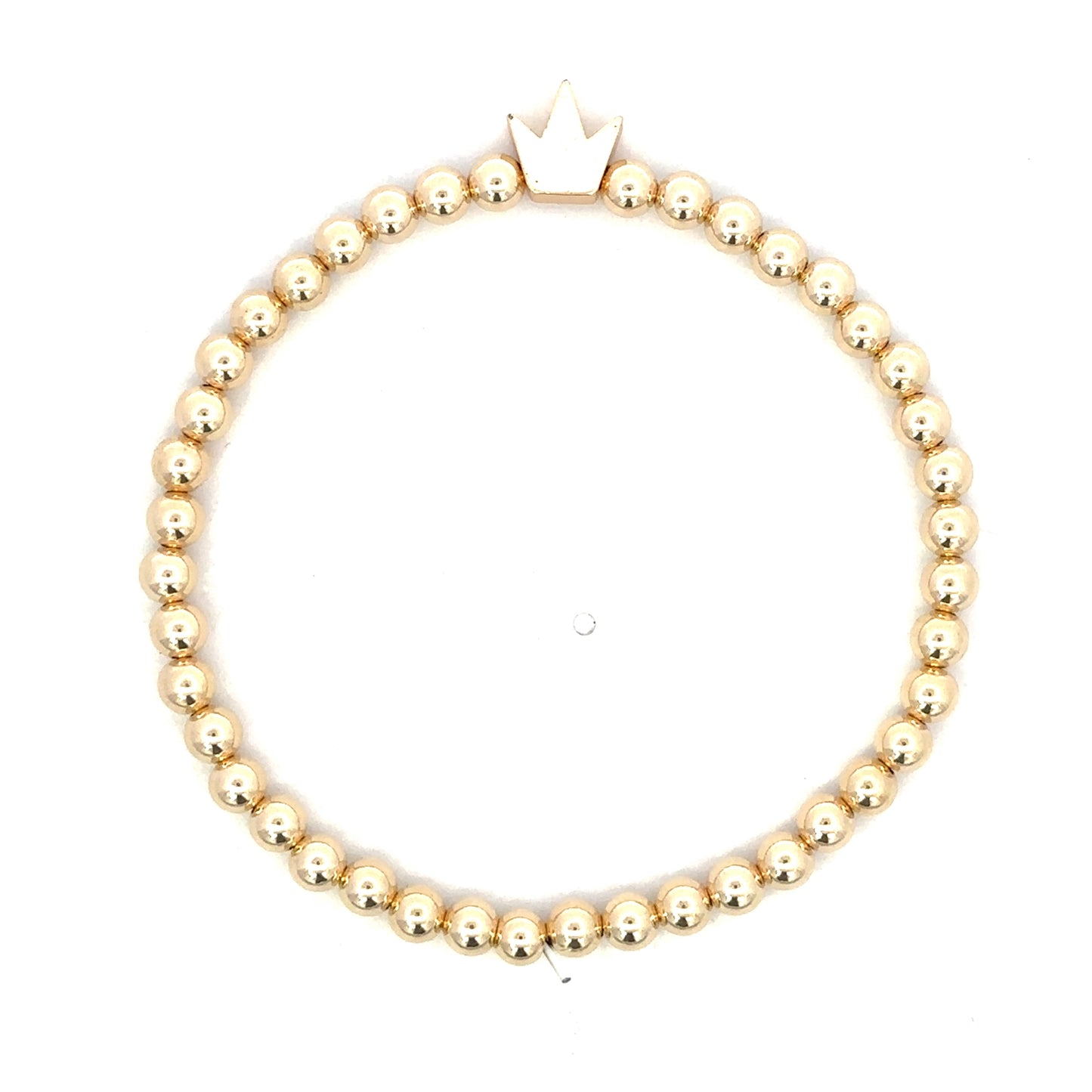 Gold Filled Bead Bracelet with GF Crown Charm